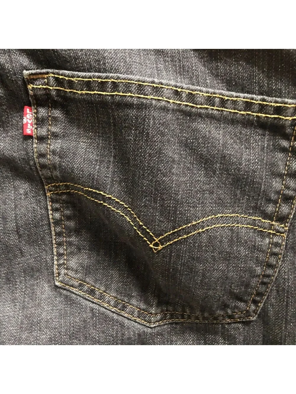 Levi's Dark Gray/Black Denim Jeans Straight Fit 40 x 32